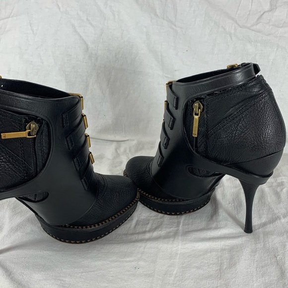 CHRISTIAN DIOR Black Leather Women's Booties - Picture 9 of 14